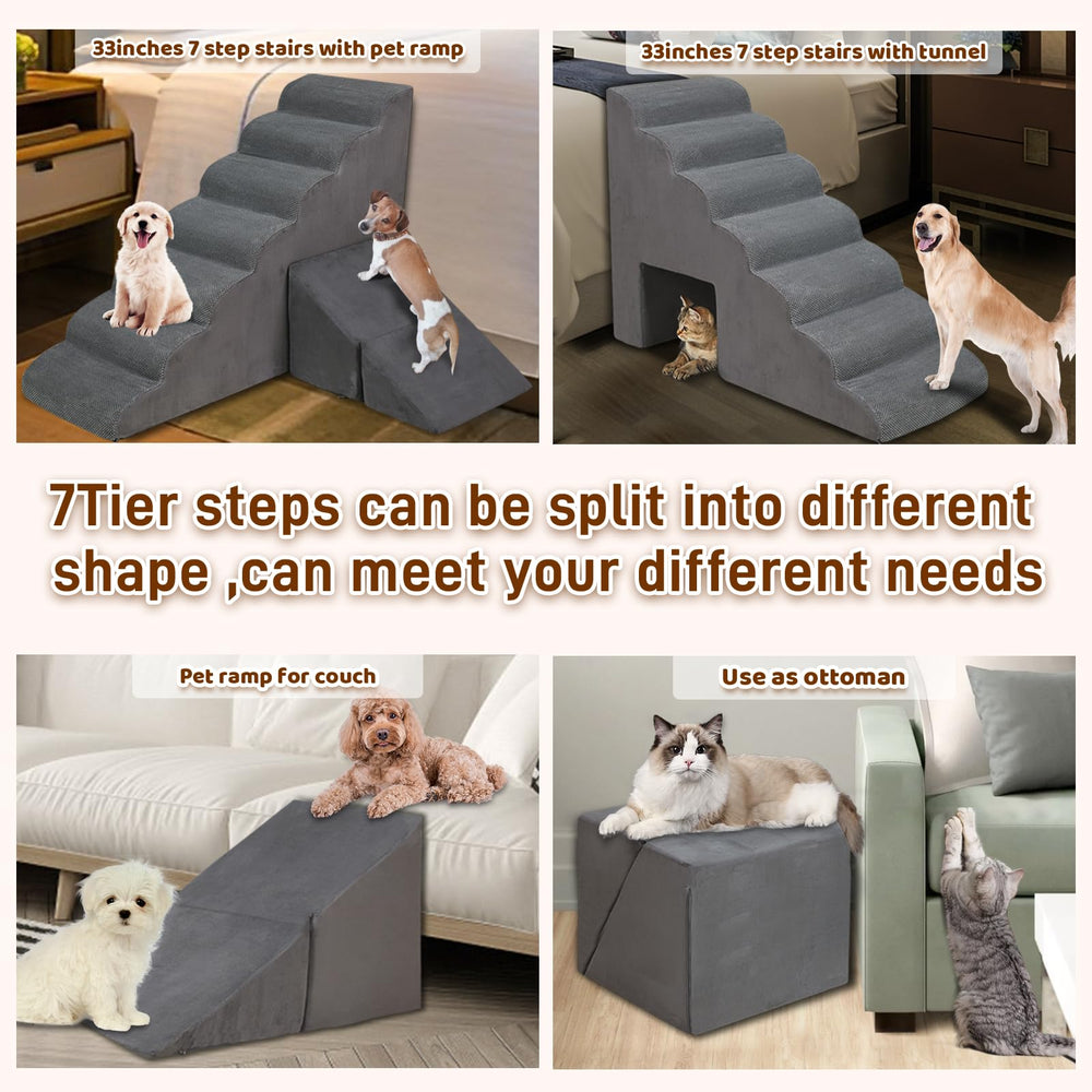LitaiL corduroy cover on dog stairs provides traction and easy cleaning