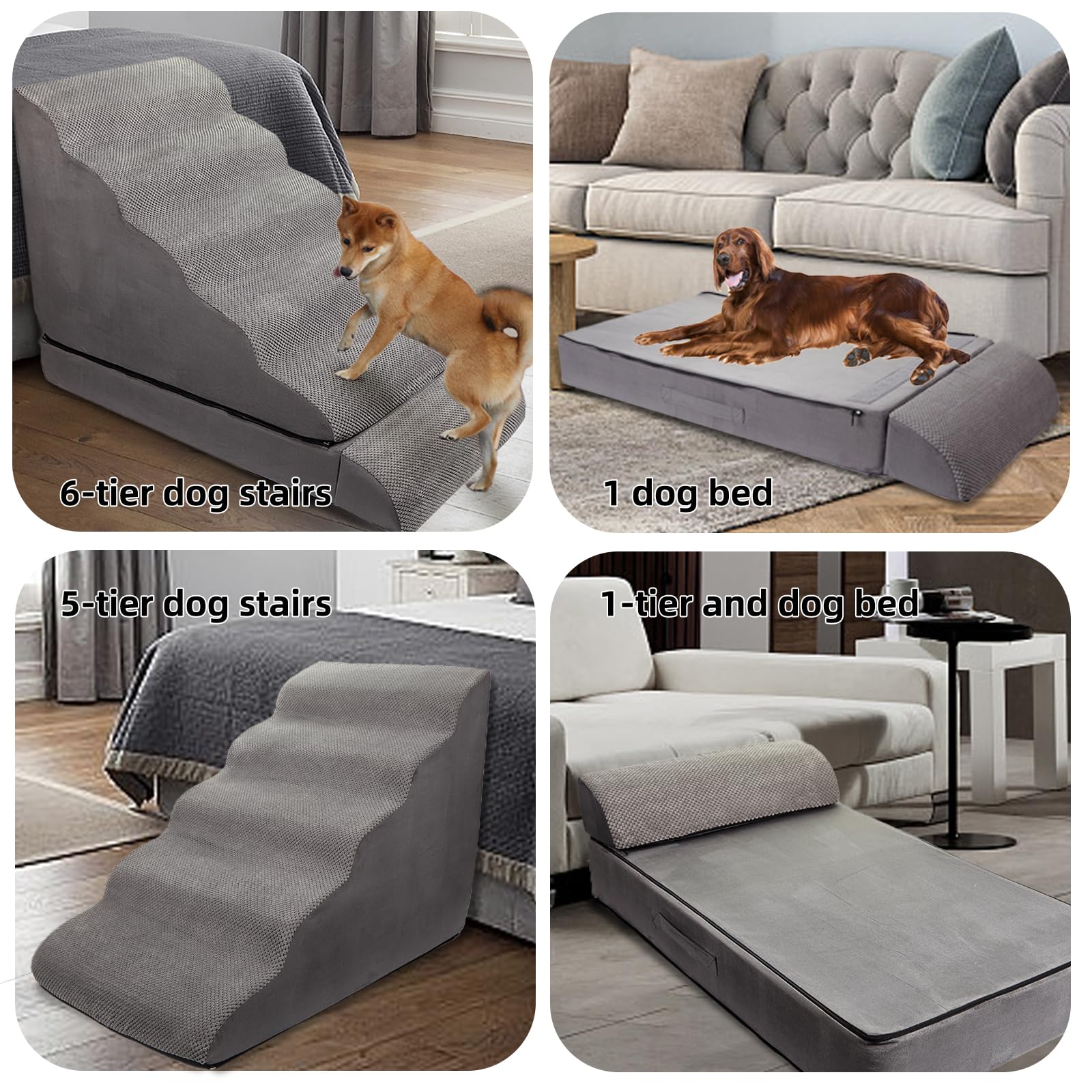 LitaiL dog stairs dimensions 41.3x15.7x29.1 inches show generous reach