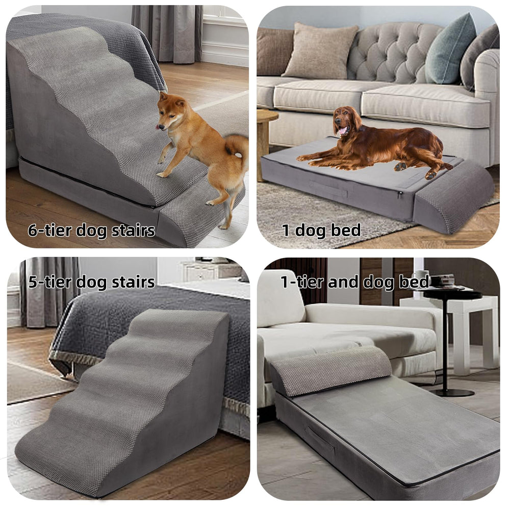 LitaiL dog stairs dimensions 41.3x15.7x29.1 inches show generous reach