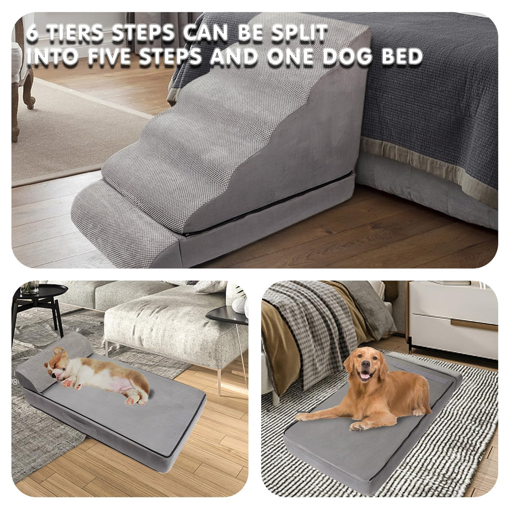 LitaiL dog stairs foam-steps provide supportive climbing for aging pets