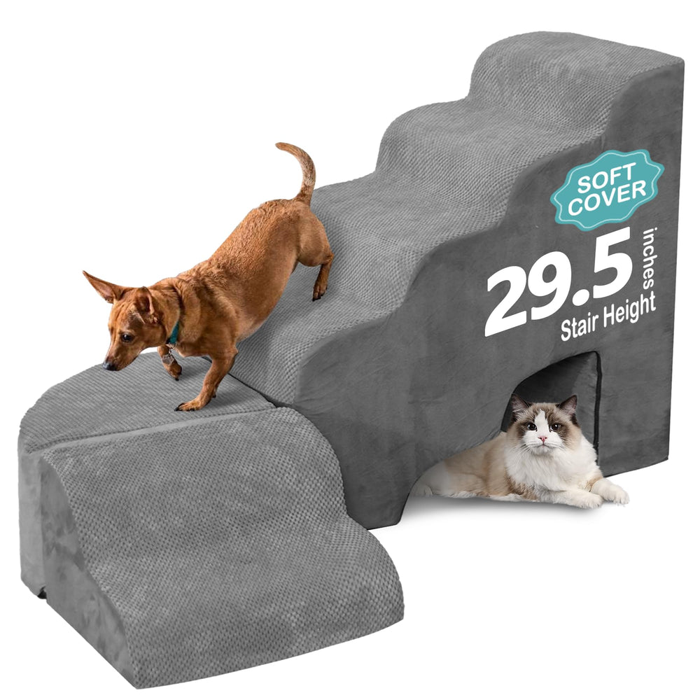 LitaiL dog stairs high bed setup demonstrates sturdy design for safe pet access