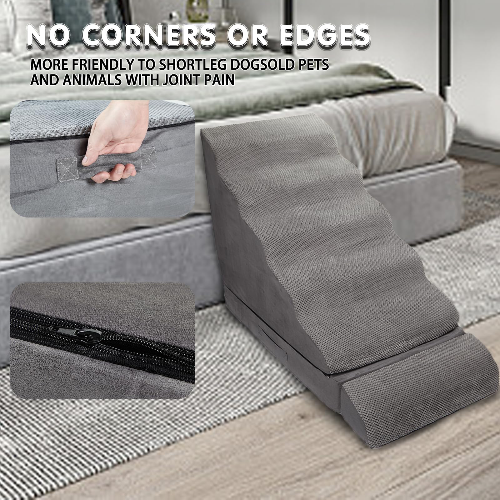 LitaiL dog stairs non-slip base keeps pets steady on carpet