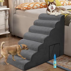 LitaiL seven-tier 33in bed steps provide stable high-bed access for large dogs