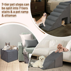 LitaiL dog stairs silicone paw bottom adds non-slip grip during climbs