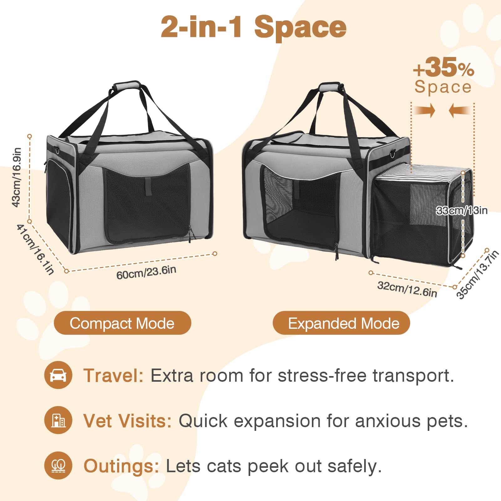 LitaiL breathable design promoting airflow for calm travel with cats