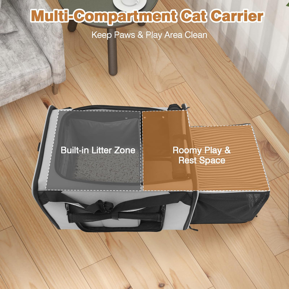 LitaiL easy-clean litter box integrated into the carrier