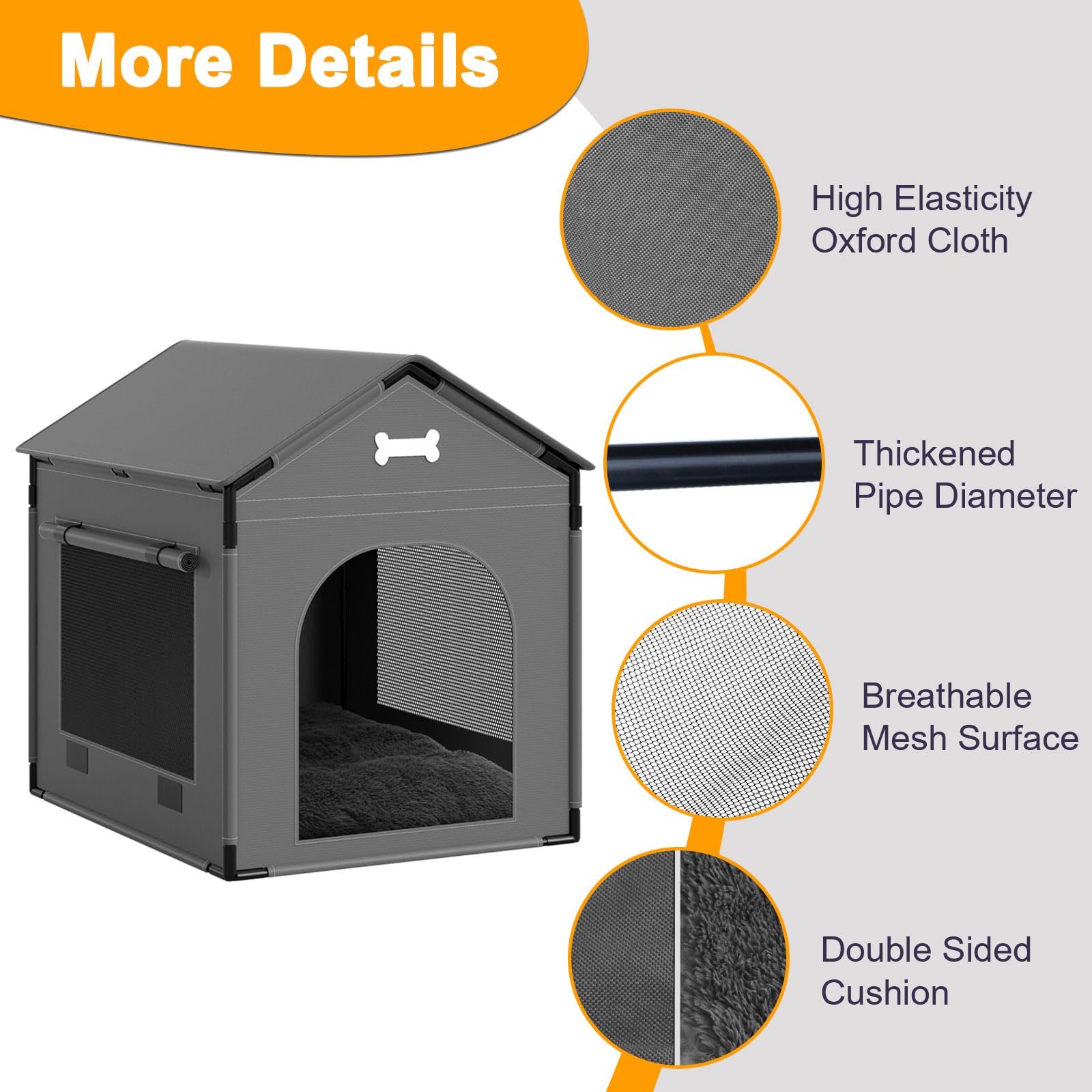 LitaiL large dog house waterproof interior enables easy cleaning after damp sessions