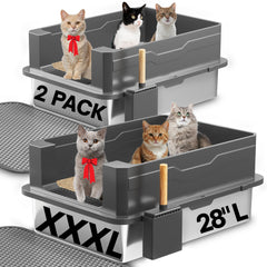 Lites XXXL stainless steel litter box for large cats with spacious interior for comfortable movement.