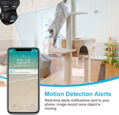 Litokam 2K indoor camera motion detection and tracking triggers instant alerts