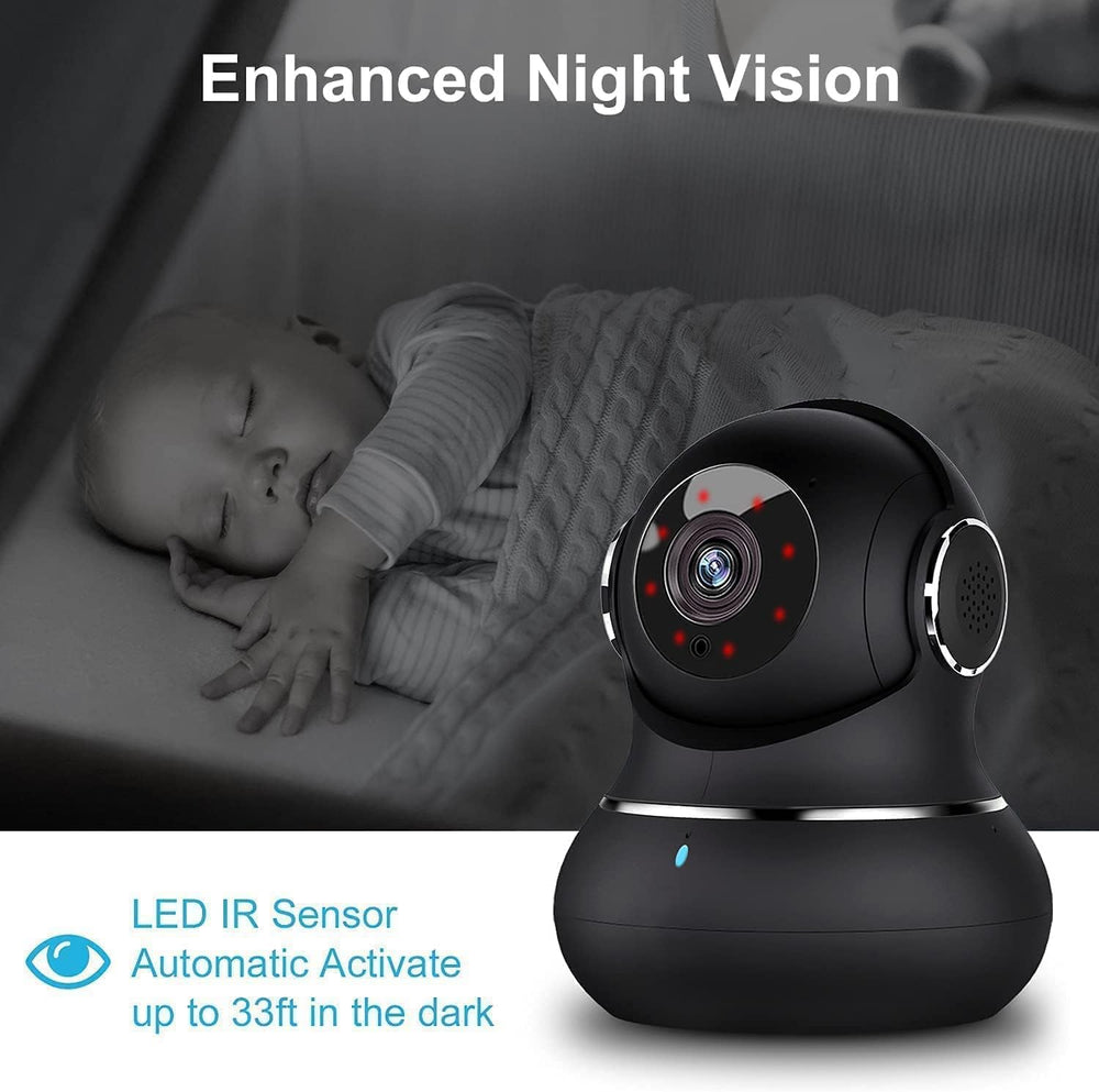 Litokam 2K indoor camera night vision enables clear viewing in darkness.