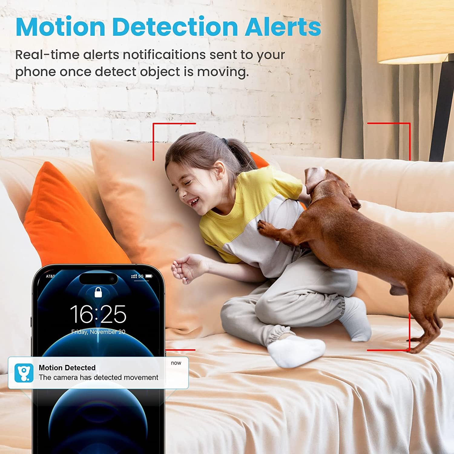 Litokam 2K indoor camera pan-tilt feature reveals hidden corners.