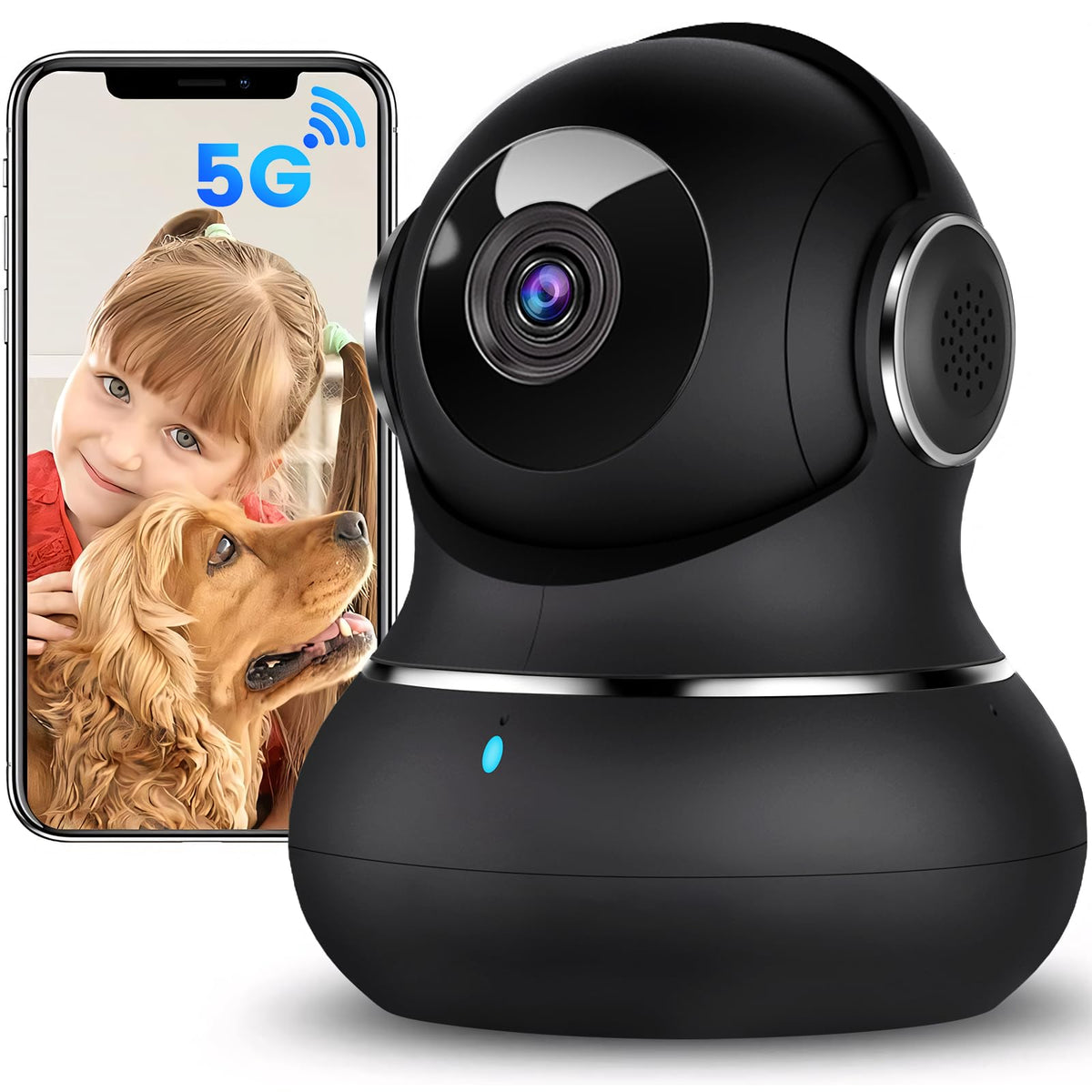 Litokam 5GHz indoor camera front view for reliable home surveillance.
