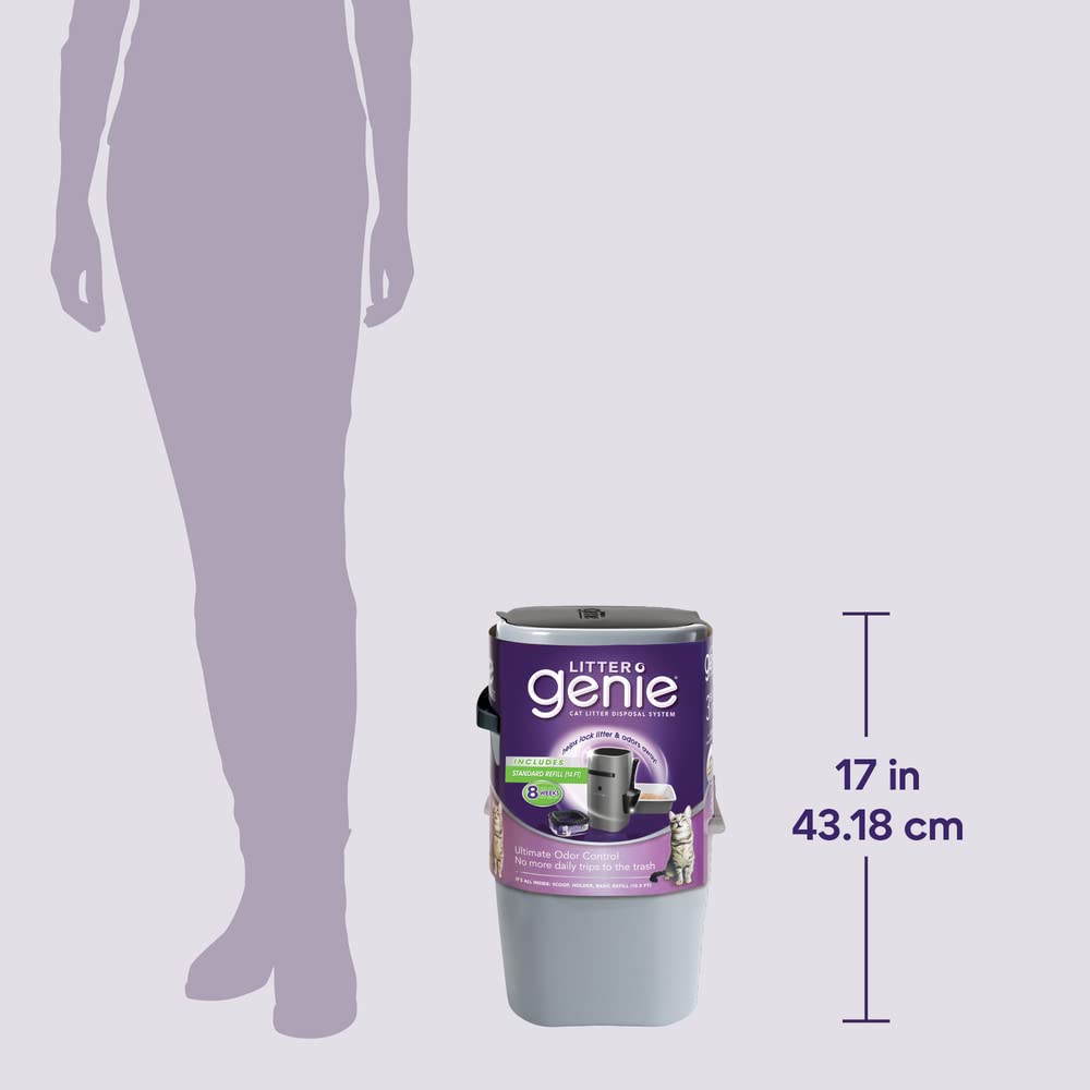 Litter Genie cat litter disposal system emphasizes convenient, odor-reducing cleanup.