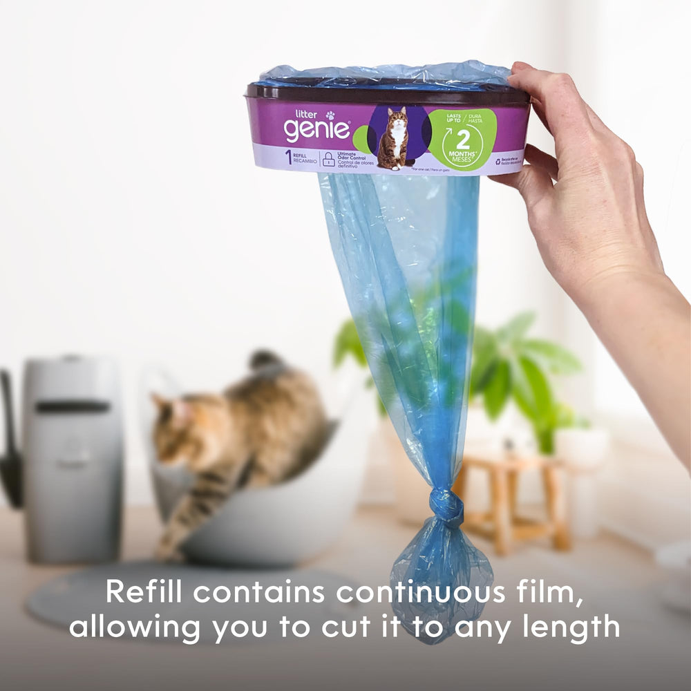 Litter Genie cat litter waste disposal system shown in a clean home setup.