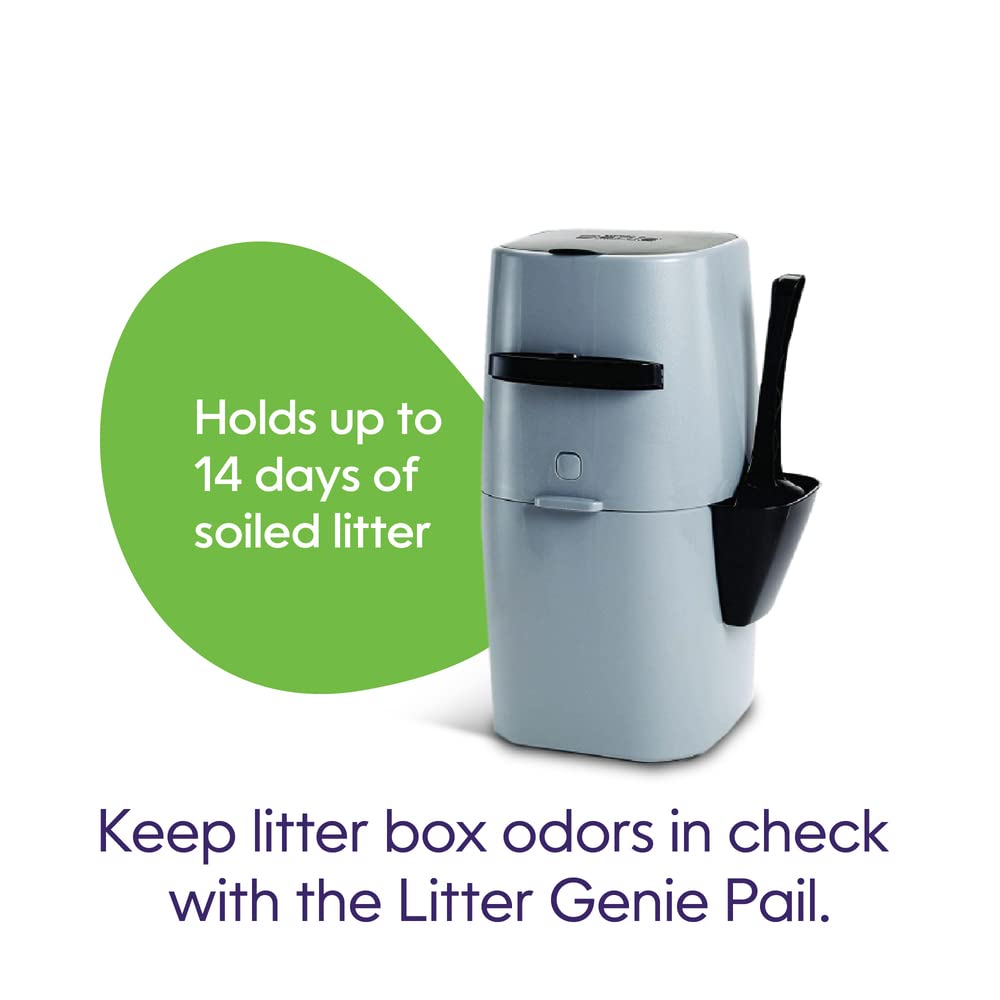 Litter Genie lock steps demonstrate easy three-step odor containment at home.