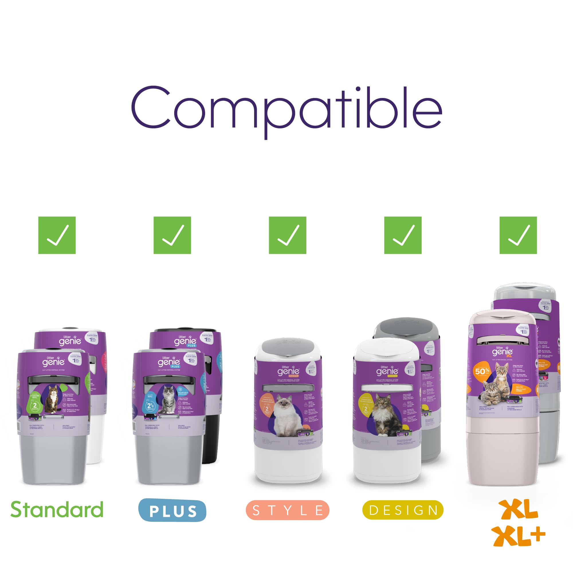 Litter Genie Plus pail compatibility highlights versatile use across pails.