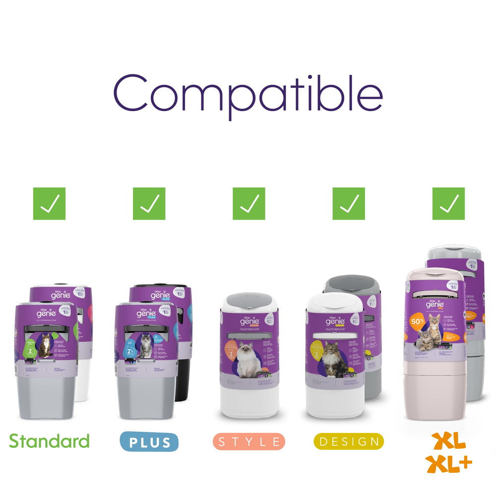 Litter Genie Plus pail compatibility highlights versatile use across pails.