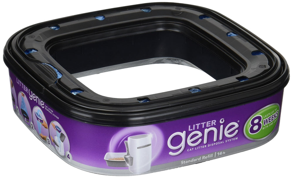 Litter Genie refill 6-pack bags ready for replacement, supporting steady odor control.