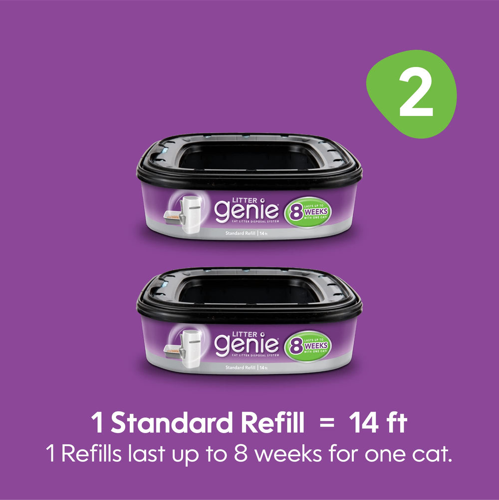 Litter Genie Refill bags snapping into a pail for quick setup.