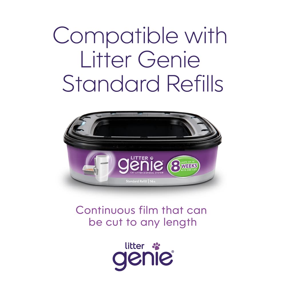 Litter Genie two weeks litter capacity highlights long-lasting odor control.