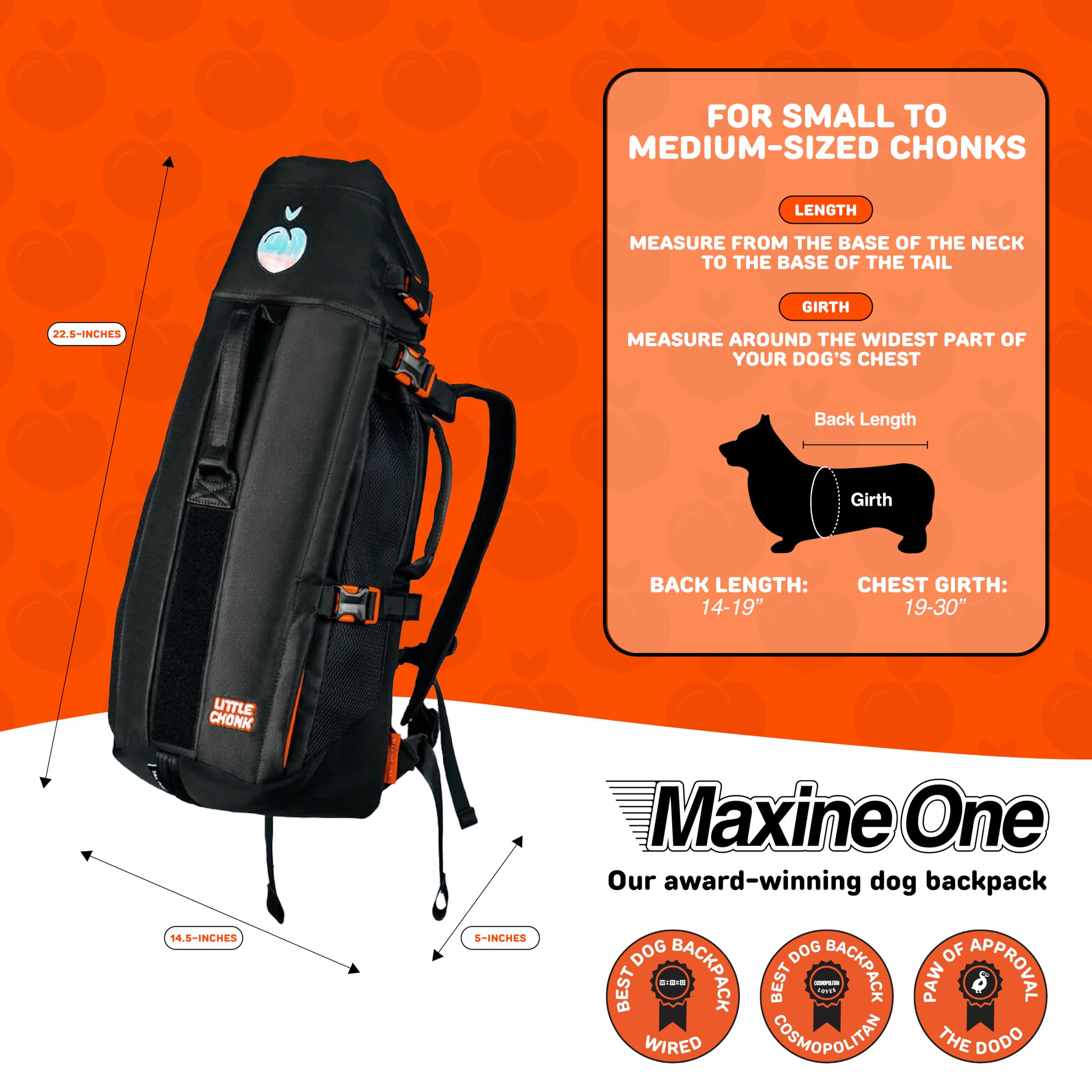 Little Chonk Maxine One loading handles illustrate easy in-and-out on hikes and travel