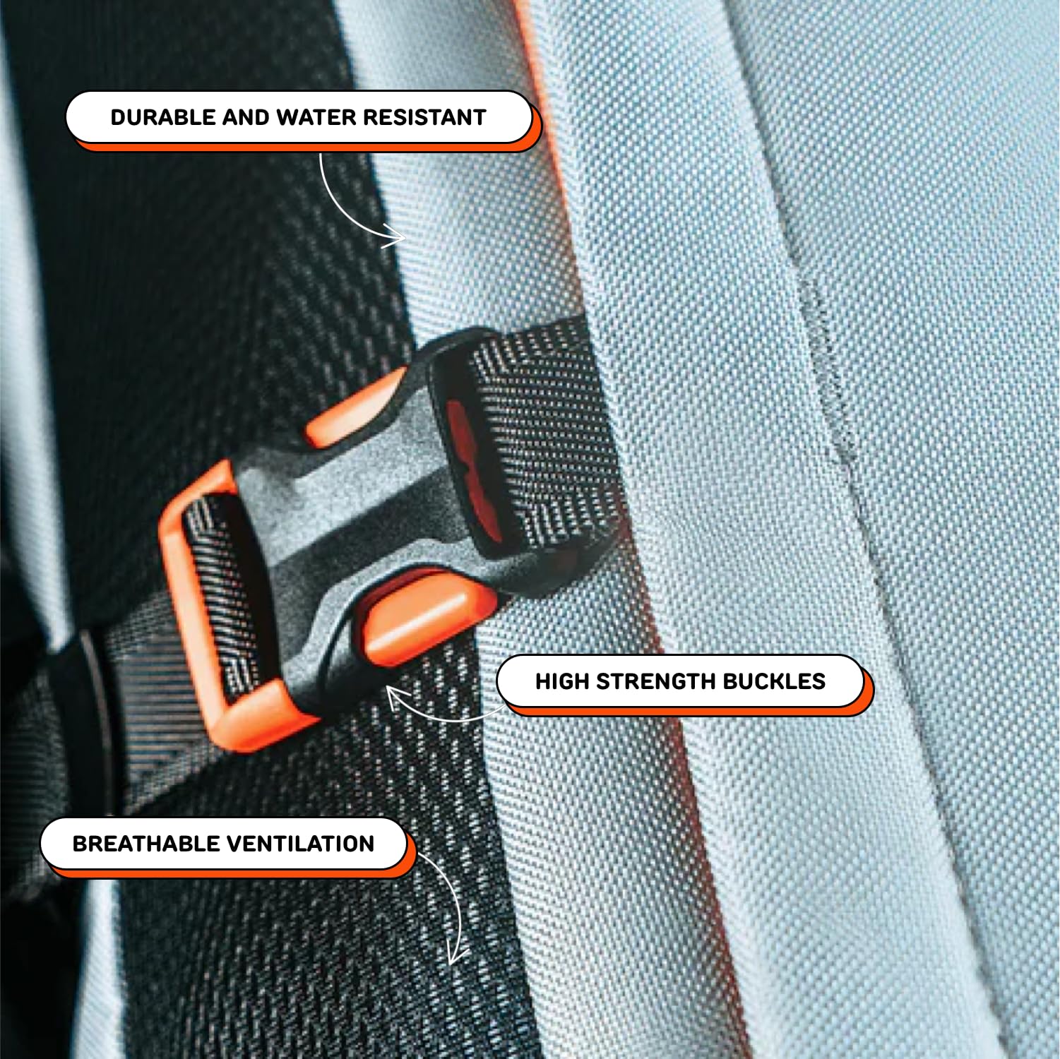 Little Chonk Maxine One water-resistant fabric close-up conveys weather-ready comfort