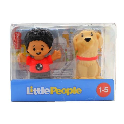 Little People Boy in Red Shirt and Dog, front view, sparks imaginative play and storytelling.