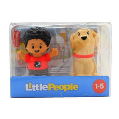 Little People Boy in Red Shirt and Dog, front view, sparks imaginative play and storytelling.