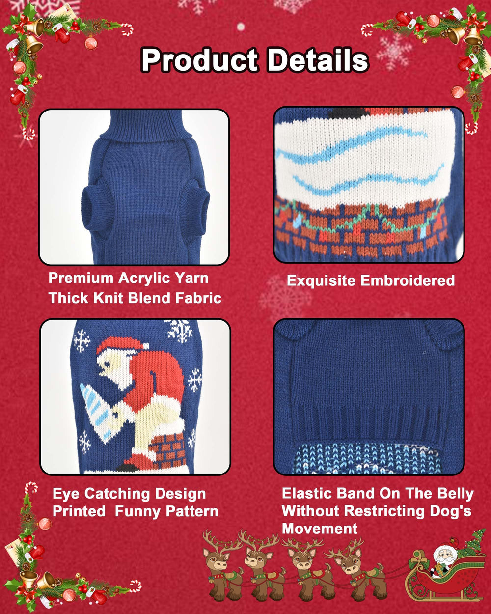Littledropet cat Christmas sweater cozy knit for winter warmth