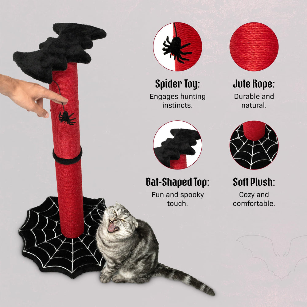 Littlesy Gothic Cat Scratching Post in black and red offers a bold Halloween-friendly look.