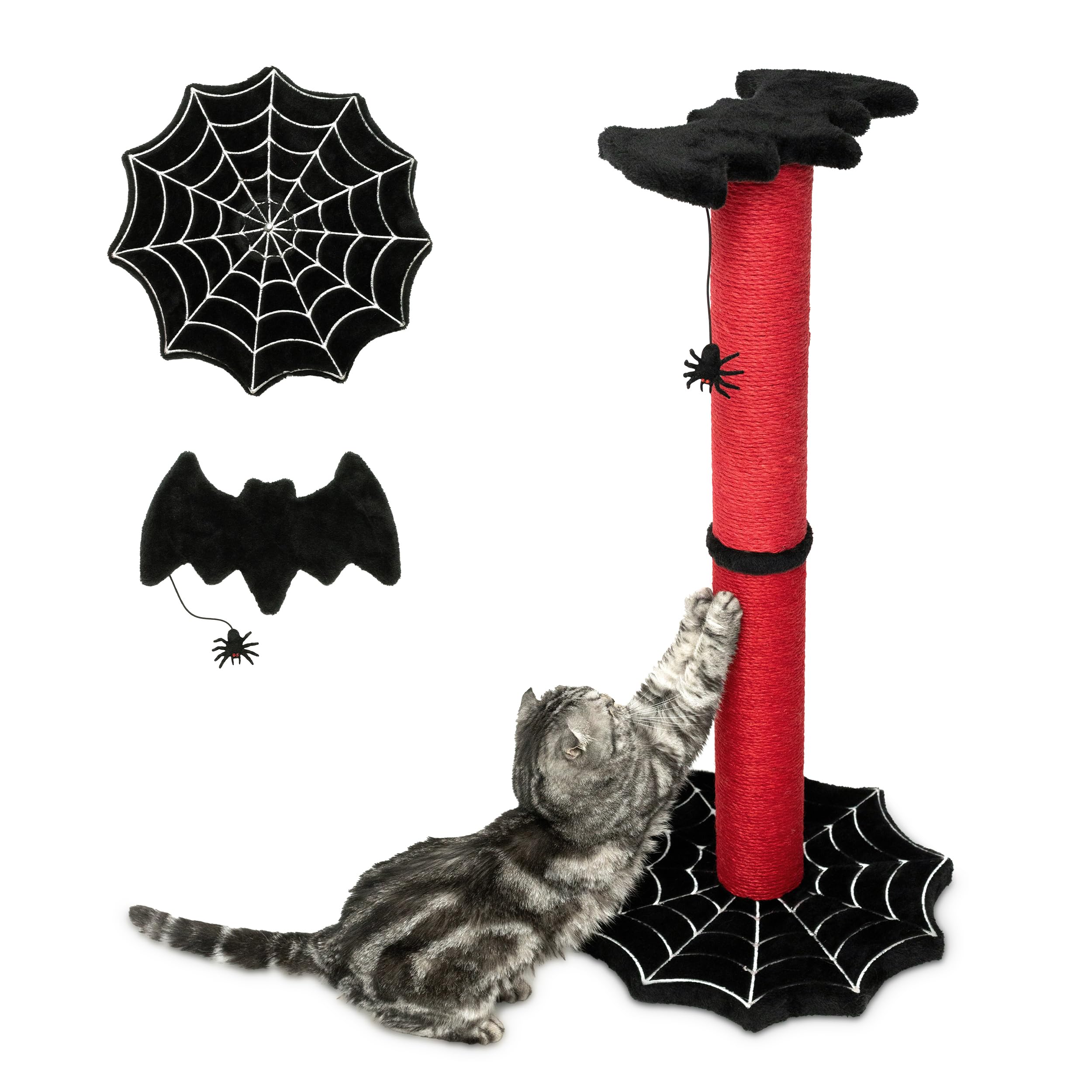 Littlesy Gothic Cat Scratching Post 34inch for indoor cats offers tall scratch surface for full-body stretches.