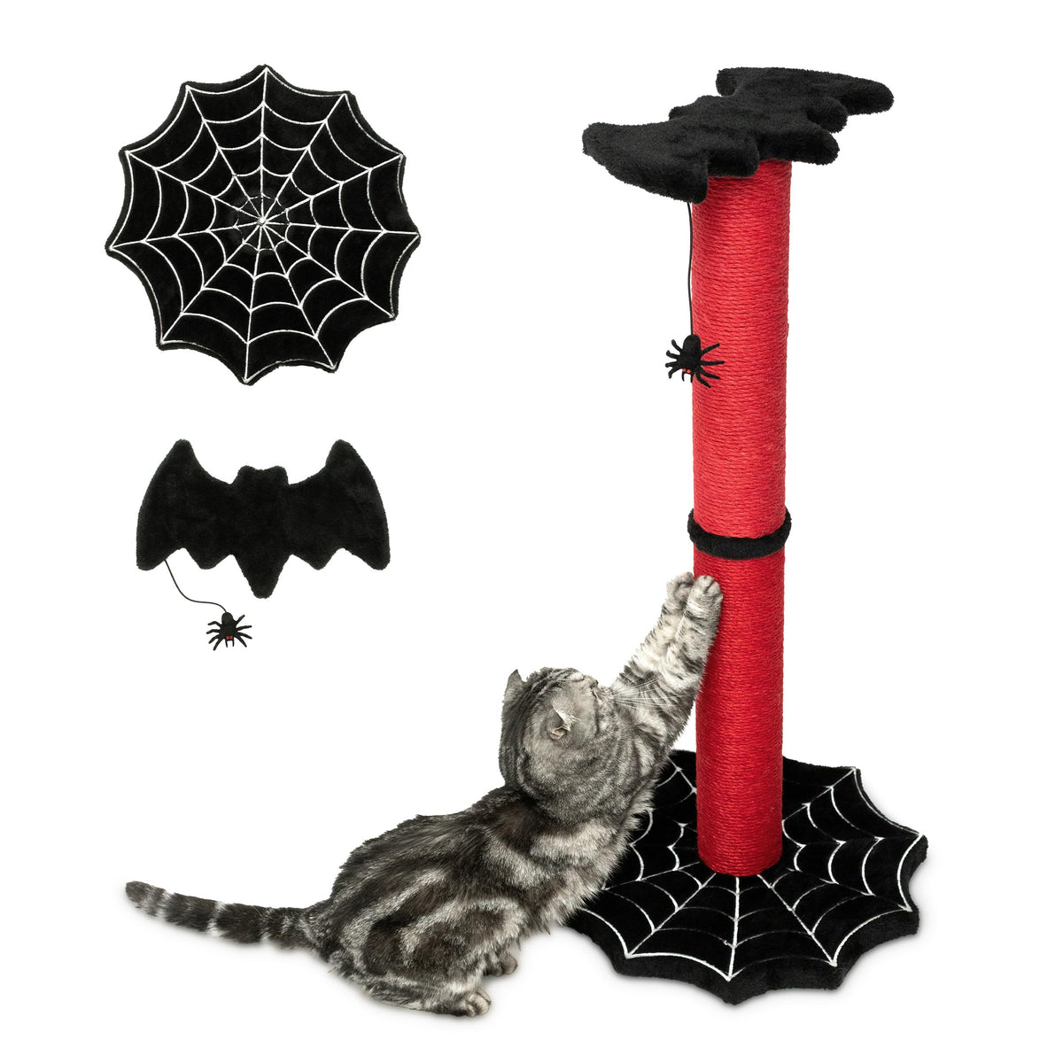 Littlesy Gothic Cat Scratching Post 34inch for indoor cats offers tall scratch surface for full-body stretches.