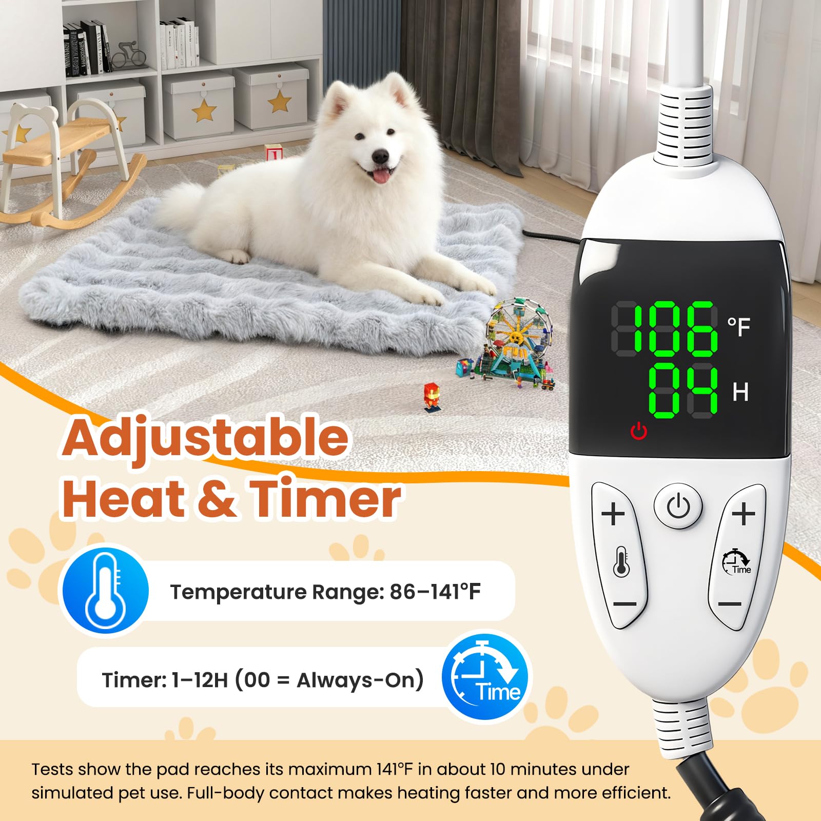 Littlo Kozytail heating pad heat levels illustrating customizable warmth