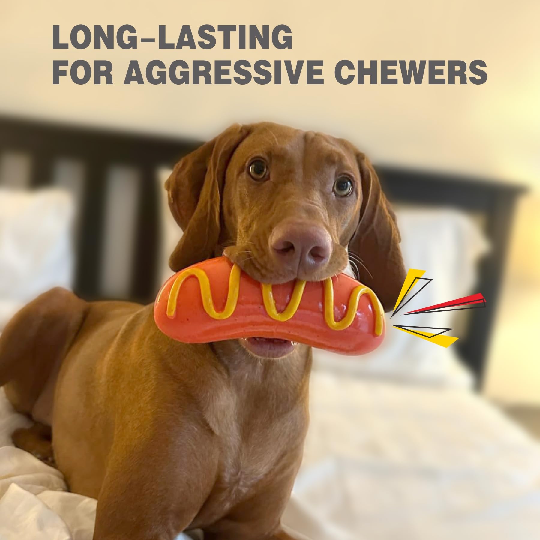 LiuMelinda dog chew toy aggressive-chewer-design draws attention and promotes focused chewing.