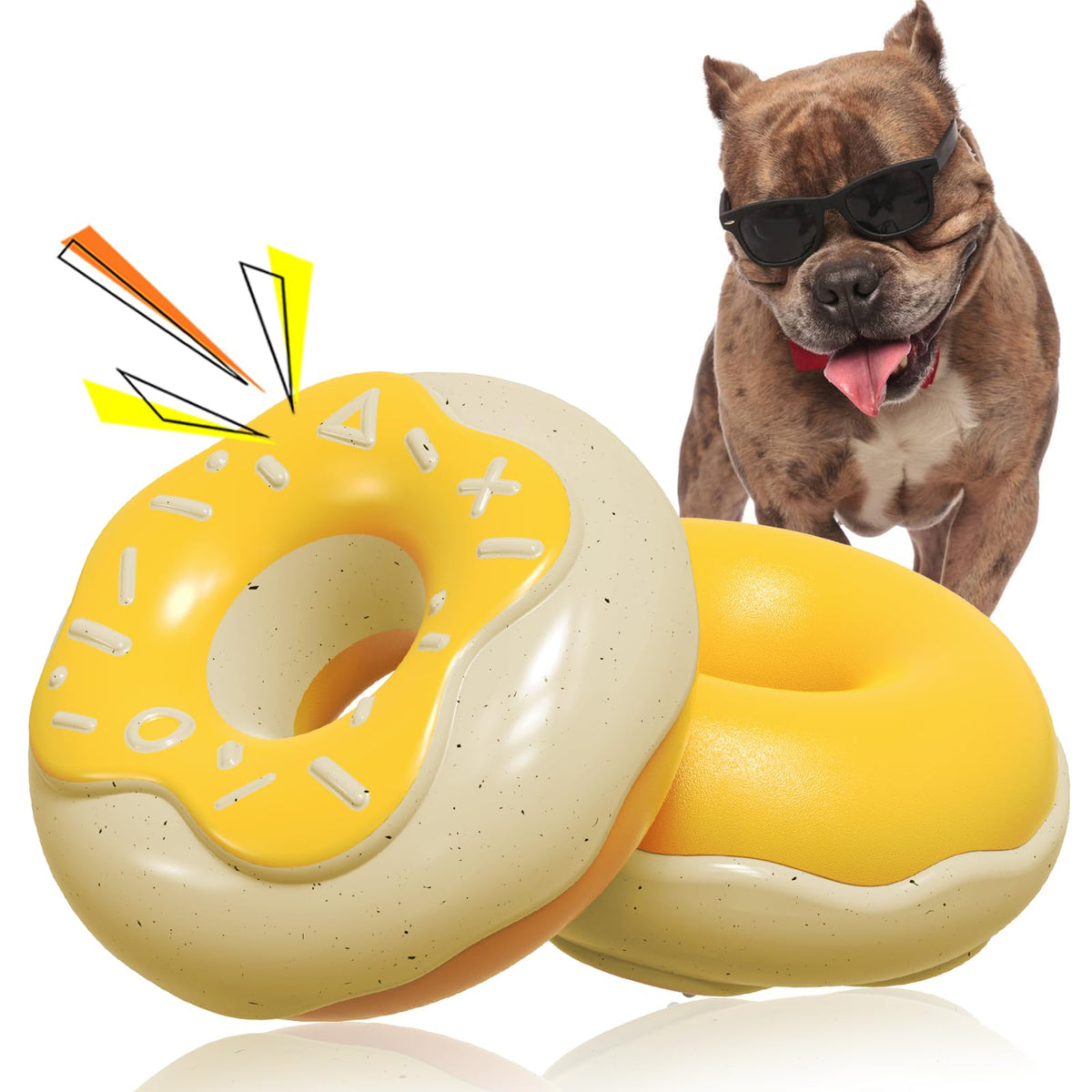 LiuMelinda dog chew toy indestructible donut side view shows rugged chew toy for aggressive chewers