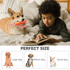 LiuMelinda dog chew toy natural-rubber texture demonstrates safe, elastic material for teeth-friendly chewing.