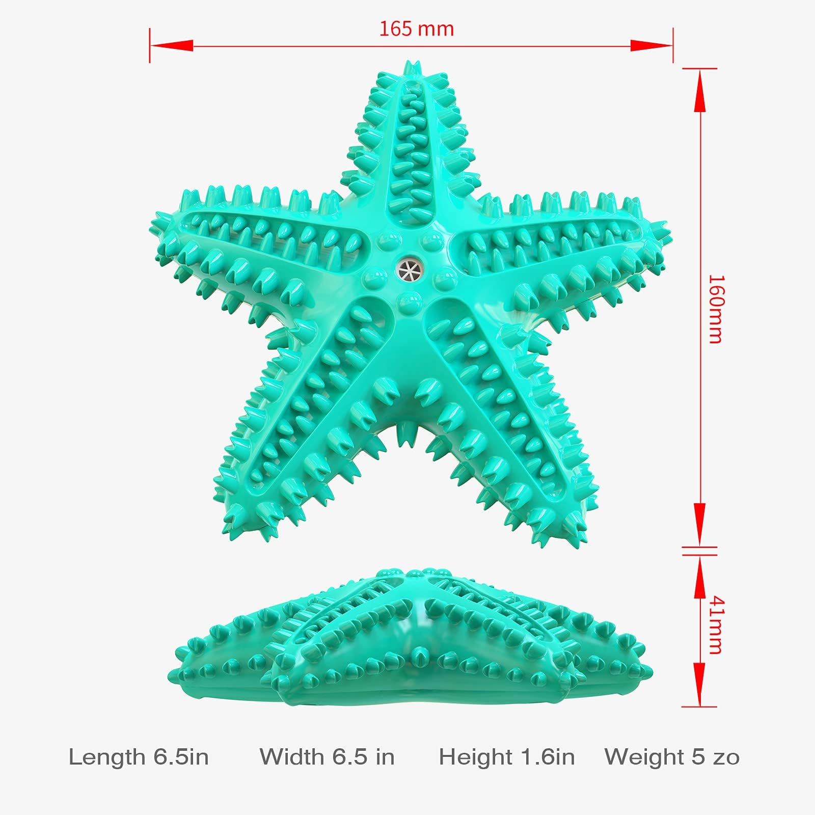 LiuMelinda natural rubber starfish toy showing smooth texture and safety.