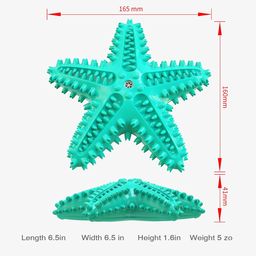 LiuMelinda natural rubber starfish toy showing smooth texture and safety.