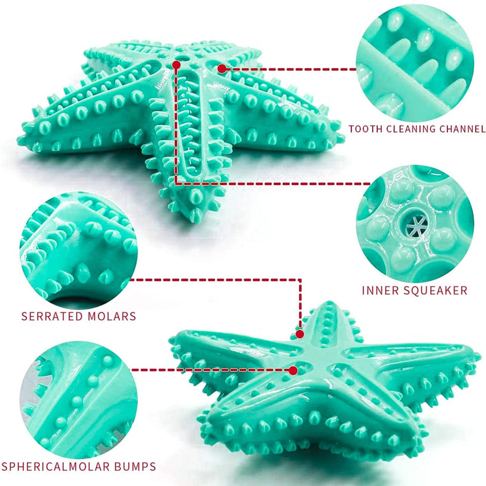 LiuMelinda blue starfish design aids teething and dental cleaning.