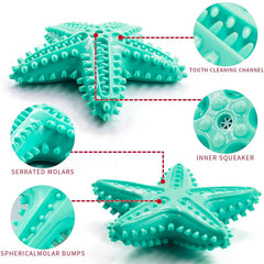 LiuMelinda blue starfish design aids teething and dental cleaning.