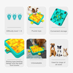 LiuMelinda dog puzzle toy level 3 compartments close-up reveals hidden treats