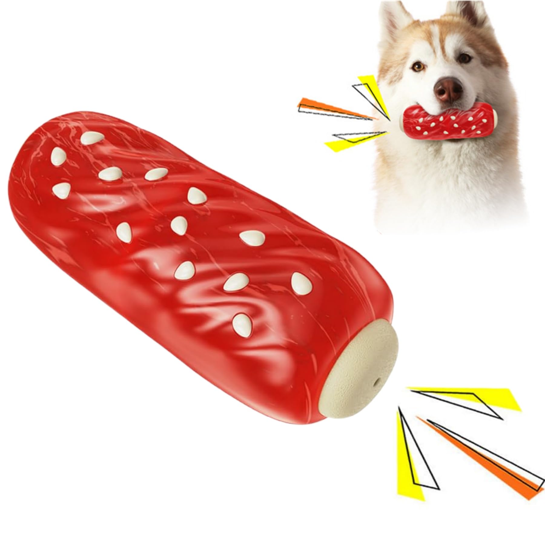 LiuMelinda indestructible dog chew toy in red rubber supports durable chewing and extended play.