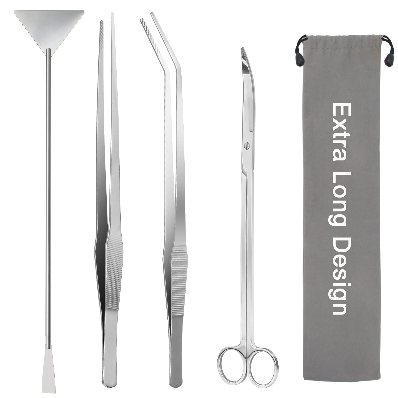 Liveek aquarium aquascape 11.6-inch curved scissors for precise plant trimming.