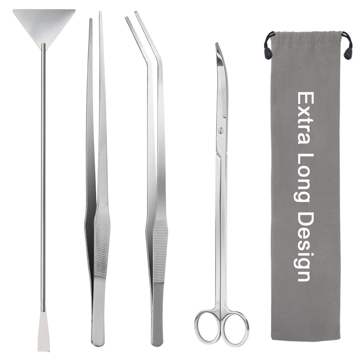 Liveek aquarium aquascape 11.6-inch curved scissors for precise plant trimming.