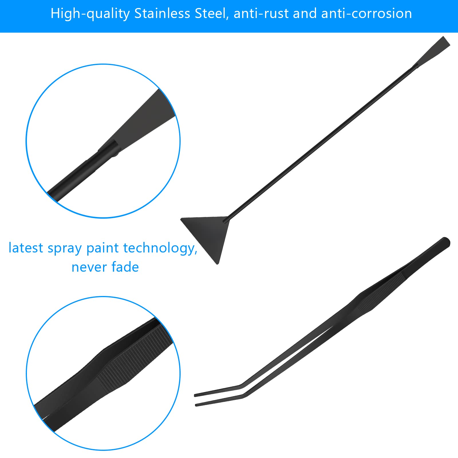 Liveek aquarium aquascape kit 15-inch curved tweezers for delicate shaping
