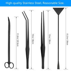 Liveek aquarium aquascape kit 15-inch straight tweezers for careful plant placement