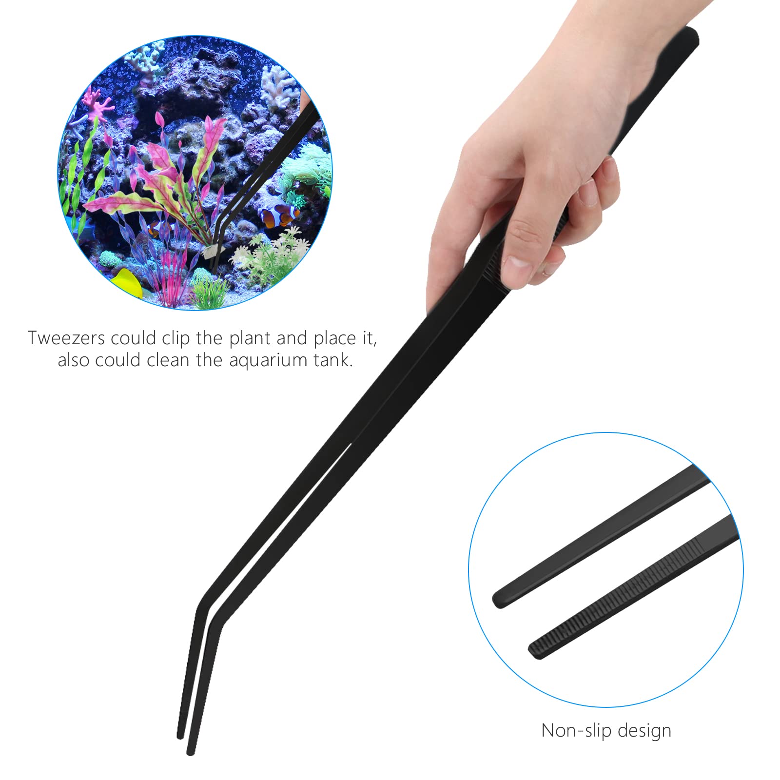 Liveek aquarium aquascape tools kit shows all four tools in one set