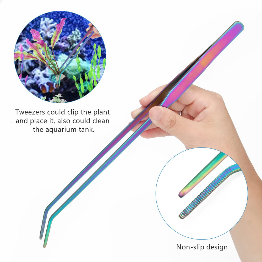 Liveek aquarium tools kit anti-rust finish on durable stainless steel tools.