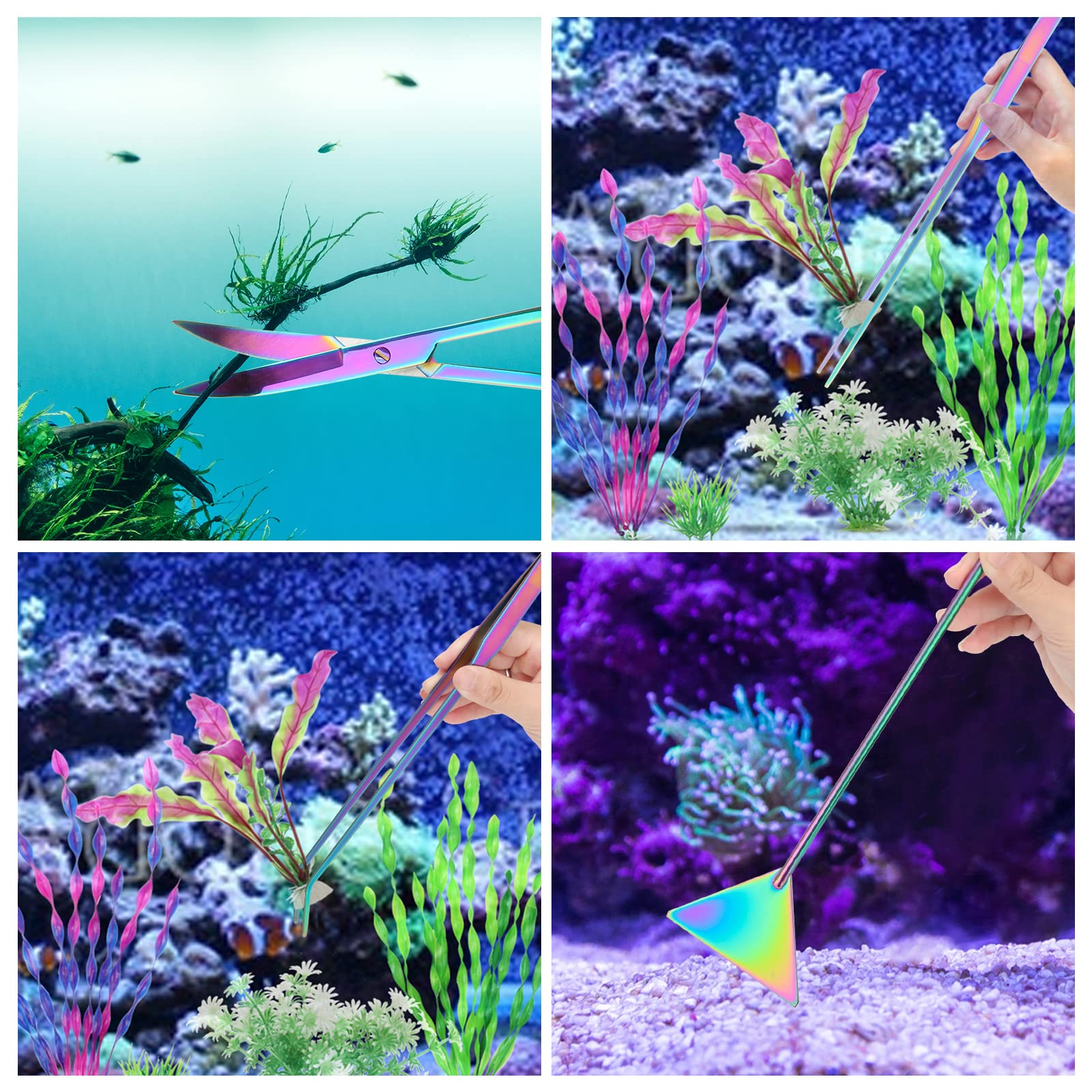 Liveek aquarium tools kit tank cleaning scene for efficient maintenance.