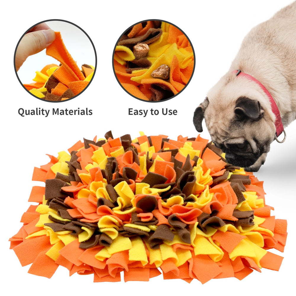LIVEKEY Pet Snuffle Mat treat hiding demo showcasing scent games and treat-bearing paths.